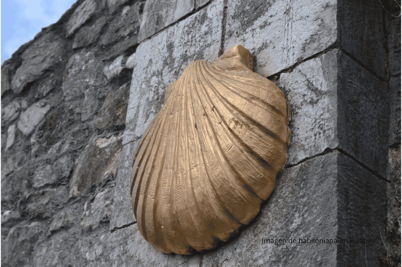 Imagen de una cocha del Camino de Santiago en la pared