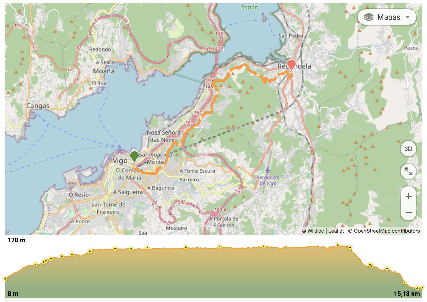 Etapa 8 - Vigo-Redondela (Camino Portugués por la Costa de Santiago)