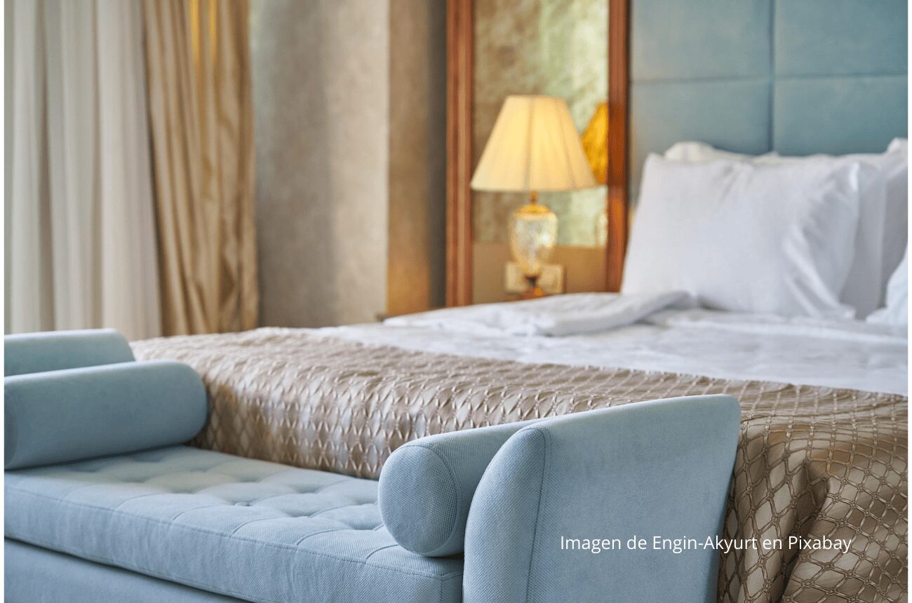 Imagen habitación bonita con tonalidades azules